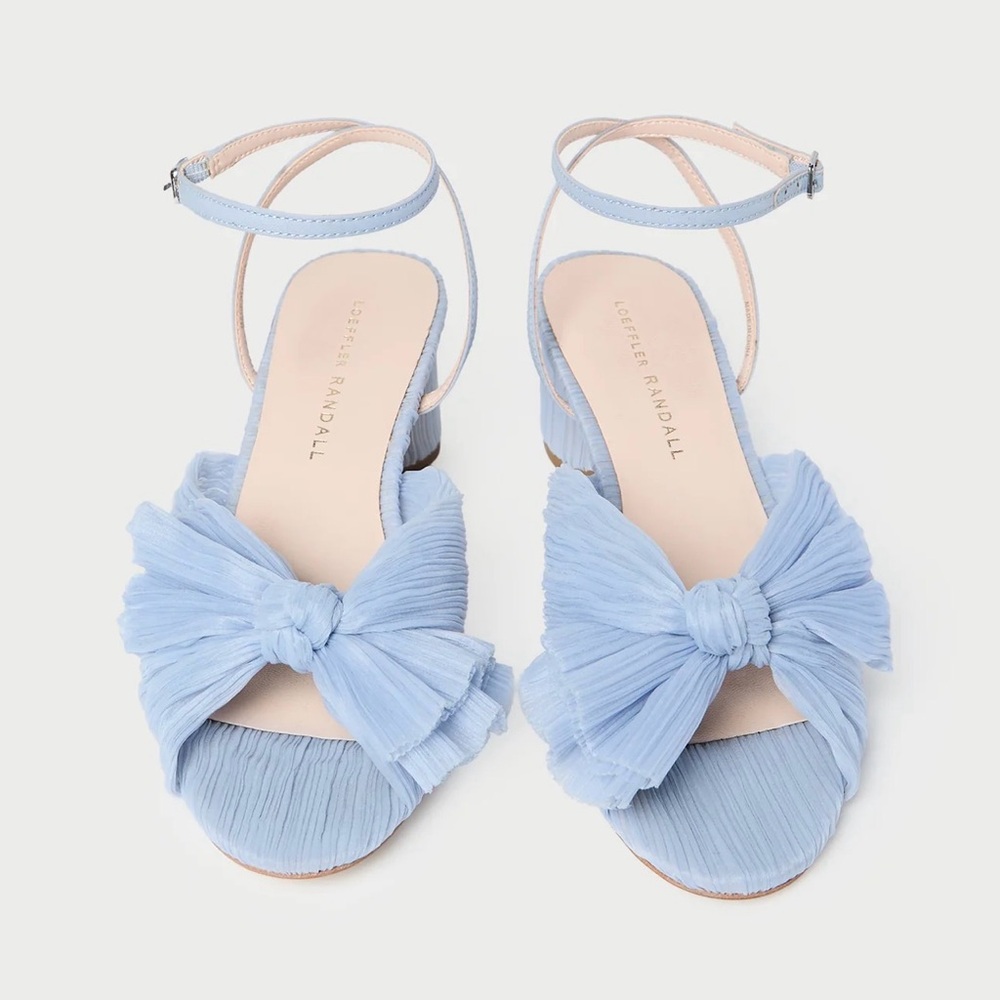 Loeffler Randall Blue Pleated Bow Heels – Worn Once – Size 8 (fits 7.5)